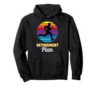 Retirement Plan Runner Humor Retro Sunset Design Pullover Hoodie