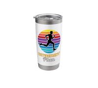Retirement Plan Runner Humor Retro Sunset Design Stainless Steel Insulated Tumbler