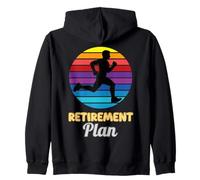 Retirement Plan Runner Humor Retro Sunset Design Zip Hoodie