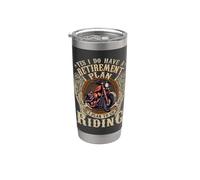 Retirement Plan to Go Riding Gift Motorcycle Riders Biker Stainless Steel Insulated Tumbler