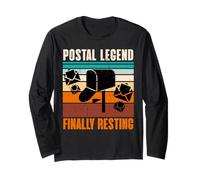 Retirement Postal Legend Finally Resting Funny Postman Long Sleeve T-Shirt
