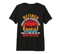 Retirement Retired Funny Camper Camp Camping Retro Sunset Premium T-Shirt