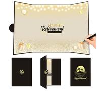 Retirement Signing Card, Happy Retirement Party Signature Guest Book with Tri-fold Design for Men Women Officially Retired Presents