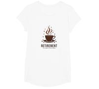 Retirement: The Longest Coffee Break Funny Celebration T-Shirt, Girls, White, Large
