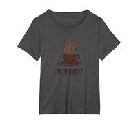 Retirement: The Longest Coffee Break Funny Celebration T-Shirt, Women's Plus, Dark Heather Grey, 5X