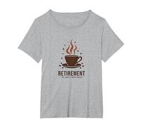 Retirement: The Longest Coffee Break Funny Celebration T-Shirt, Women's Plus, Heather Grey, 5X
