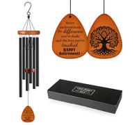 Retirement Wind Chimes - Happy Retirement Gift for Women, Men, Coworkers, Nurses, Veterans, Teachers, Bosses (Black)