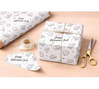 Retirement Wrapping Paper - Happy Retirement Gift Wrap Roll, Personalised Retirement Gift Wrap with Name, Funny & Elegant Retirement Party Wrapping Paper (Design 5, 3 Metre)