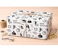 Retirement Wrapping Paper - Happy Retirement Gift Wrap Roll, Personalised Retirement Gift Wrap with Name, Funny & Elegant Retirement Party Wrapping Paper (Design 2, 24 inch x 1m roll)