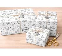 Retirement Wrapping Paper - Happy Retirement Gift Wrap Roll, Personalised Retirement Gift Wrap with Name, Funny & Elegant Retirement Party Wrapping Paper (Design 5, 5 Metre)