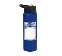Retiring Officer Final Shift Sign Badge Duty Stainless Steel Insulated Water Bottle