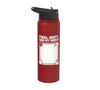 Retiring Officer Final Shift Sign Badge Duty Stainless Steel Insulated Water Bottle