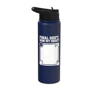 Retiring Officer Final Shift Sign Badge Duty Stainless Steel Insulated Water Bottle
