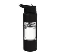 Retiring Officer Final Shift Sign Badge Duty Stainless Steel Insulated Water Bottle