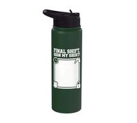 Retiring Officer Final Shift Sign Badge Duty Stainless Steel Insulated Water Bottle