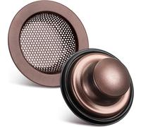 Retisee 2 Pcs Kitchen Sink Drain Strainer Kitchen Sink Stopper Kit Basket Stainless Steel Sink Filter Anti Clogging Sink Plug for Standard 3 1/2 Inch Kitchen Sink Garbage Disposal (Oil Rubbed Bronze)