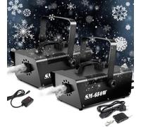 Retisee 2 Pcs Snow Machine 650W Wired Snow Making Machine Snowflake Snow Maker Machine with Wireless Remote Control for Christmas Wedding Holidays Fiestas DJ Parties