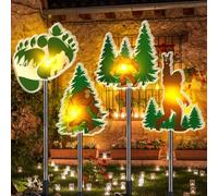 Retisee 4 Pack Bigfoot Outdoor Sign Solar Lights with Stakes Yard Decorations Waterproof Big Foot Lights for Garden Lawn Patio Porch Pathway Decor