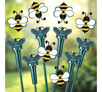 Retisee 6 Pcs Flying Bees for Centerpieces Solar Fluttering Garden Decor | Moving 3D Bee Decoration, Decorative Stake, Outdoor Yard Plant Indoor Decor, Solar or Battery Powered, Batteries Not Included