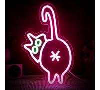 Retisee Cat Neon Sign LED Light with Adjustable Brightness USB Switch Cable Wall Decor Adorable Cat Neon Light Sign for Bedroom Zoo Restaurant Home Bar Wedding Birthday Party
