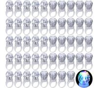 Retisee LED Light up Rings Party Favors Plastic Diamond Rings Bulk Heart Shaped Flashing Glow in The Dark for Birthday Weddings Bachelor Party, Plastic, ring