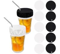 RETON 10 Pcs Drink Covers Anti Spike, Drink Covers for Alcohol Protection, Reusable Cup Cover with Straw Hole, Drink Spiking Prevention Drink Protector for Women