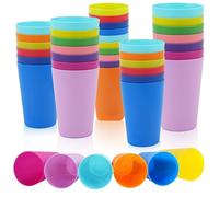 RETON 24 Reusable Plastic Cups, 260ml, Multicolor Plastic Cups Durable for Kids and Outdoor Parties
