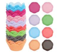 RETON 600 Pcs Flower Petal Cupcake Liners, Floral Shaped Cupcake Wrappers for Muffin Case Trays, Colorful Paper Baking Cups for Birthday Easter Wedding Party Supplies Decor (Assorted Colors)