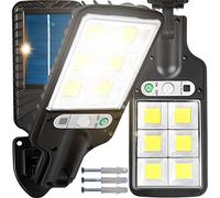 Retoo 120 LED Solar Lights for Outdoors, Wall Mount, Black, Rectangular, 30 x 27.5 x 12.5 cm, Cool White, IP67 Waterproof, Motion Sensor