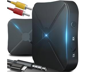 Retoo 2w1 Bluetooth Audio Transmitter Adapter Dongle with Cable Aux 3.5 mm and RCA, Transmitter Receiver, Wireless Portable for Car TV Stereo System HiFi Speaker Headphones, Low Latency Wireless