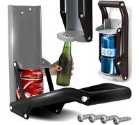 Retoo 350 mm Can Crusher with Bottle Opener for Wall Mounted, Beer Can Press for Drinks Cans, 2 in 1 Cans Crusherwith Foam Handle, Recycling Tool for Soda, Beer, PET Bottles, Cans, Black