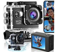 Retoo Action Cam, 30 m Underwater Camera, Waterproof Sports Camera, Image Stabiliser Helmet Camera, Camcorde for SD Micro Card 4-32 GB, USB 2.0, Battery Charger 400 mAh, 3.7 V, for Bicycle Motorcycle