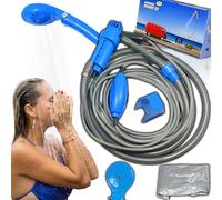 Retoo Camping Shower Portable with Pump 35-60 W Outdoor Shower with Shower Head and Water Tank 7 m Hose Power Supply 12 V Car Plug Shower for Camping Hiking Garden Beach Travel Pet