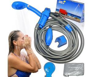 Retoo Camping Shower Portable with Pump 35-60 W Outdoor Shower with Shower Head and Water Tank 7 m Hose Power Supply 12 V Car Plug Shower for Camping Hiking Garden Beach Travel Pet