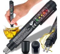 Retoo DOT 3/4/5 Brake Fluid Tester, Brake Fluid Tester with 5 LED Indicator for Car, Vehicle, Test Device for Brake Fluids, Brake Fluid Tester, Oil Detection, DOT3, DOT4, DOT5, Black