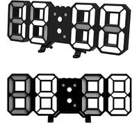 Retoo Electronic Digital Clock 3D LED with USB and Large Numbers 12/24 Hour Display Alarm Clock, Temperature, Calendar Display, Wall Clock or Stand for Bedroom, Living Room, Office, Dimmable Clock