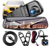 Retoo Full HD Car Mirror Dash Cam with Reversing Camera with Night Vision, Loop Recording and 4.3 Inch Display, 170° Front / 120° Rear, 1080P Dual Car Camera, Parking Monitor, Reverse Monitor System