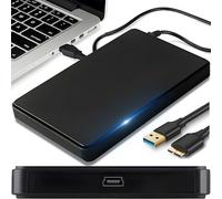 Retoo Hard Drive Enclosure 2.5 Inch USB for SATA SSD with USB Cable, External Enclosure, Hard Drive Enclosure with Tool- Mounting, External Case with Data Transfer, Black (USB 3.0 12/7.5 cm)