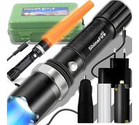 Retoo LED Rechargeable Torch, Extremely Bright 100,000 Lumens, Tactical Battery Torch, Li-on 18650 Strong Flashlight for Camping, Hiking, Outdoor, Emergencies