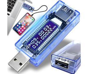 Retoo Multi-function USB Tester Multimeter with LCD Display, 4V - 20V, USB Digital Current Voltage Meter, Voltmeter, Ammeter, Capacity Power Charger Detector, Current A, Voltage V, Capacity mAh