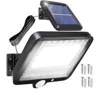 Retoo Outdoor Solar Motion Detector Light, IP67 Waterproof, 100 LED, Waterproof Solar Light for Garden, Garage, Patio, for Front Doors, Outdoor Lighting Cold White, Black