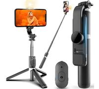 Retoo Selfie Stick Bluetooth Tripod Expandable up to 104 cm Mobile Phone Tripod Telescopic Pole 360° Rotatable Mobile Phone Holder Wireless Remote Control for Smartphones Tilt Angle 180° Black