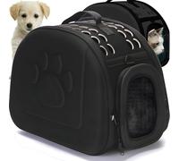 Retoo Transport Box for Cats, Dogs, Transport Bag for Pets, Foldable Pet Carrier Bags for Small Dogs, Pet Transport Box for Kittens, Puppies and Rabbits, Black