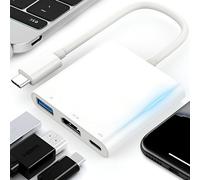 Retoo USB C to HDMI Adapter 3 in 1 Cable 4K 60Hz 1080p with Audio, Universal Aluminum, USB Type C to HDMI USB 3.1 USB-C for PC, Laptop, Samsung S Note, OTG, Silver