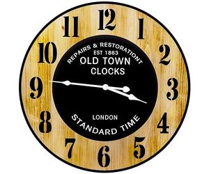 Retoo Wall Clock Wooden Clock 50 cm, Modern, Quiet Wall Clocks Decoration, Silent Hanging Clock for Living Room, Kitchen, Office, Children's Room, No Ticking Noise, Indoor Clock, Battery Operated,