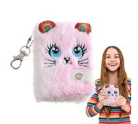 Retorno Plush Diary | Cute Cat Plush Diary with Keychain,Kids Notebooks for Girls, Sequined Design Gift, Writing Journal Lined Pages Notebook for Kids Children