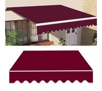 Retractable 10x8ft Patio Awning Fabric Replacement - Waterproof UV Protection Sun Shade Cover for Balcony, Garden & Window (Burgundy, 300x150cm)