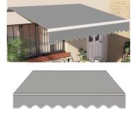 Retractable 10x8ft Patio Awning Replacement Fabric, Waterproof UV Protection Sun Shade Cover for Balcony, Garden, Window - Gray (300x250cm)