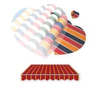 Retractable 15ft Stripe Awning Replacement FabricOutdoor Sun Shade Canopy Top CoverRed Canvas Shelter for 4.5x3.0m Spaces (Perfect for Patios Decks)