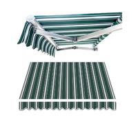 Retractable 16x5ft Green Fabric Canopy Replacement for 8' x 7' Door & Window Waterproof Outdoor Shelter Top Cover UV-Resistant Sunshade for Patios